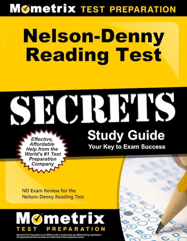 Front cover_Nelson-denny Reading Test Secrets Study Guide