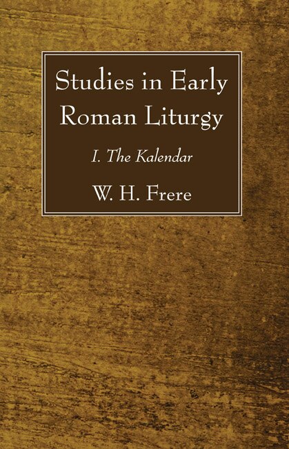 Couverture_Studies in Early Roman Liturgy