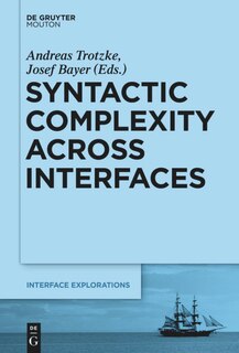 Couverture_Syntactic Complexity across Interfaces