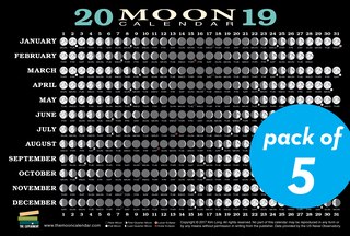 Front cover_2019 Moon Calendar Card (5 Pack)