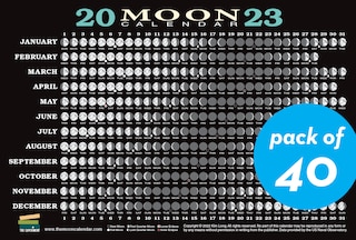 2023 Moon Calendar Card (40 pack): Lunar Phases, Eclipses, and More!