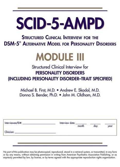 Front cover_Structured Clinical Interview for the DSM-5 Alternative Model for Personality Disorders (SCID-5-AMPD) Module III