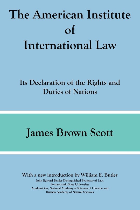 Front cover_The American Institute of International Law