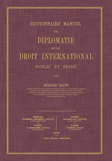 Couverture_Dictionnaire Manuel de Diplomatie et de Droit International