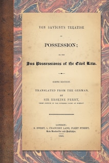 Front cover_Von Savigny's Treatise on Possession