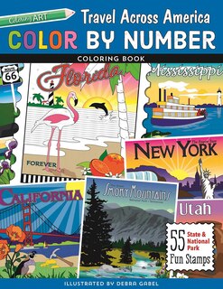 Couverture_Color by Number Travel Across America Coloring Book