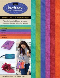 Kraft-tex Designer 6-color Prewashed & Hand Dyed In Italy: Vegan Leather Alternative, 6-sheets 8 1/2 X 11