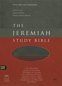 Front cover_The Jeremiah Study Bible, Nkjv: Charcoal/burgundy Leatherluxe® W/thumb Index