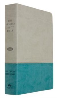 Front cover_The Jeremiah Study Bible, Nkjv: Gray/teal Leatherluxe® W/thumb Index