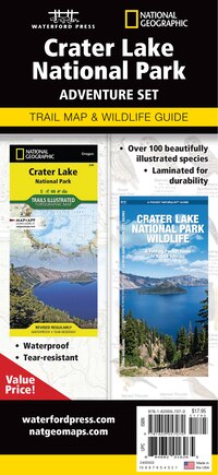 Crater Lake National Park Adventure Set: Travel Map and Wildlife Guide