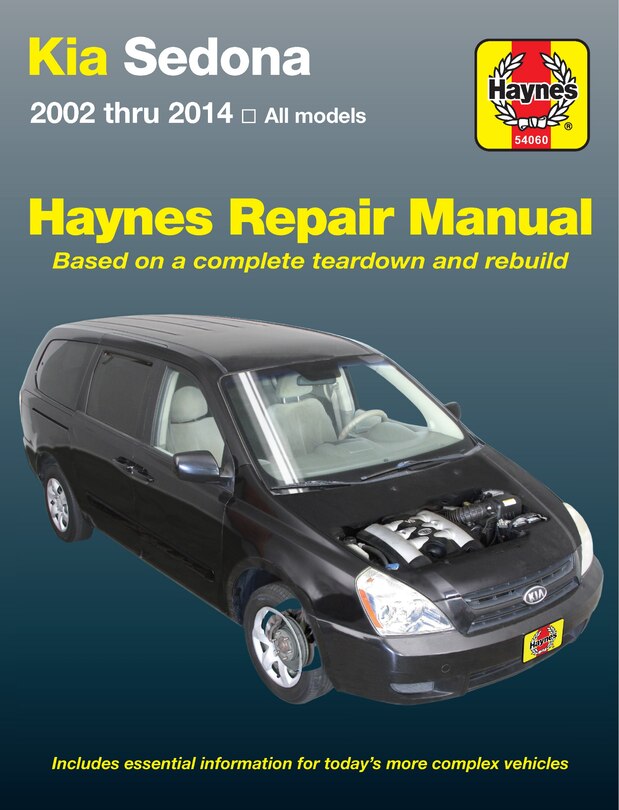 Front cover_Kia Sedona 2002 Thru 2014 Haynes Repair Manual