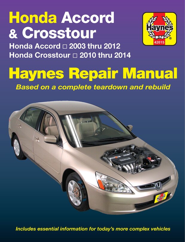 Couverture_Honda Accord 2003 Thru 2012 & Honda Crosstour 2020 Thru 2014 Haynes Repair Manual