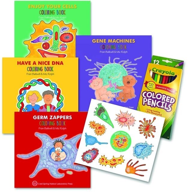 Enjoy Your Cells Series: Coloring Books, 4-Book Gift Set: Four-volume set with colored pencils and stickers
