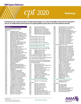 Cpt 2020 Express Reference Coding Card: Radiology