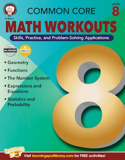 Front cover_Common Core Math Workouts, Grade 8