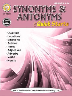 Front cover_Synonyms & Antonyms Quick Starts Workbook, Grades 4 - 12