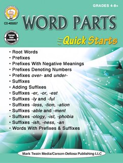 Front cover_Word Parts Quick Starts Workbook, Grades 4 - 12