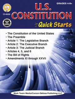 Front cover_U.S. Constitution Quick Starts Workbook, Grades 4 - 12