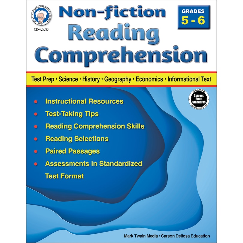 Front cover_Nonfiction Reading Comprehension Workbook, Grades 5 - 6