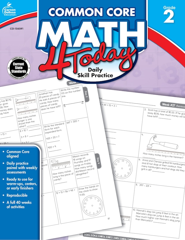 Couverture_Common Core Math 4 Today, Grade 2