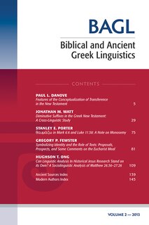 Couverture_Biblical and Ancient Greek Linguistics, Volume 2
