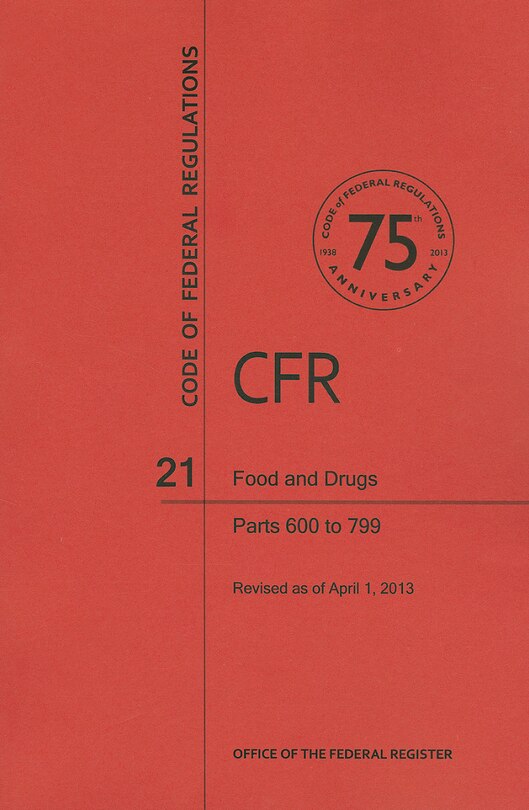 Front cover_Food and Drugs, Parts 600 to 799