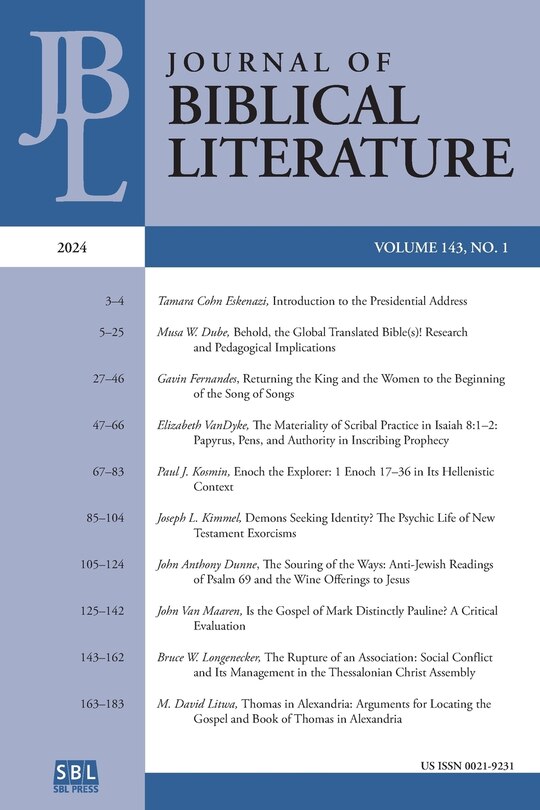 Couverture_Journal of Biblical Literature 143.1 (2024)