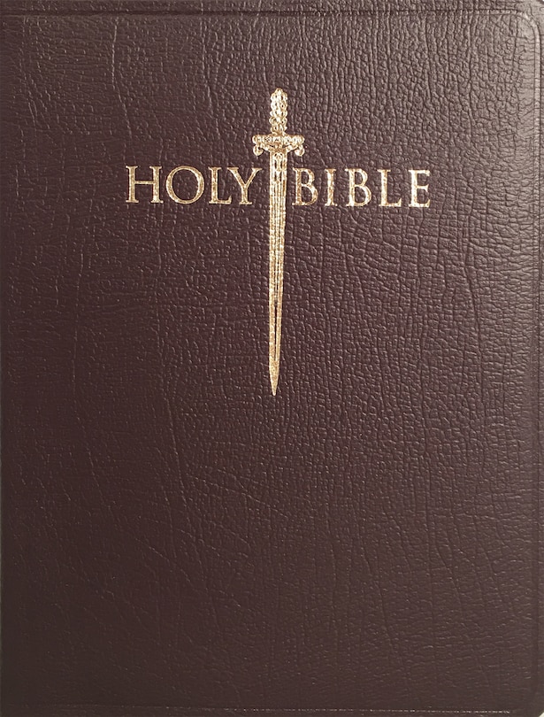 Kjver Sword Study Bible Personal Size Large Print Burgundy Genuine Leather: King James Version Easy Read