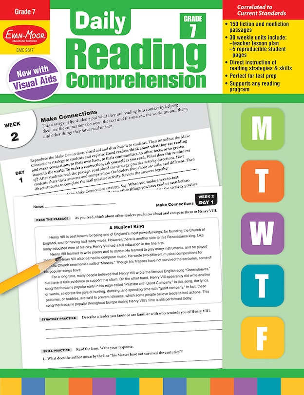 Front cover_Daily Reading Comprehension, Grade 7 Teacher Edition