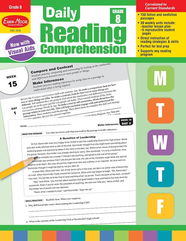 Front cover_Daily Reading Comprehension, Grade 8 Teacher Edition
