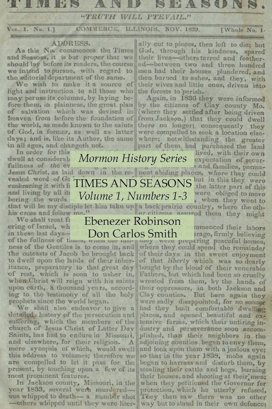 Couverture_Times and Seasons Volume 1, Numbers 1-3