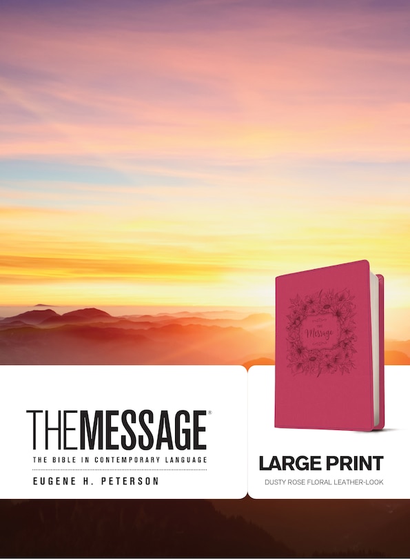 Front cover_The Message Large Print (Leather-Look, Dusty Rose Floral)