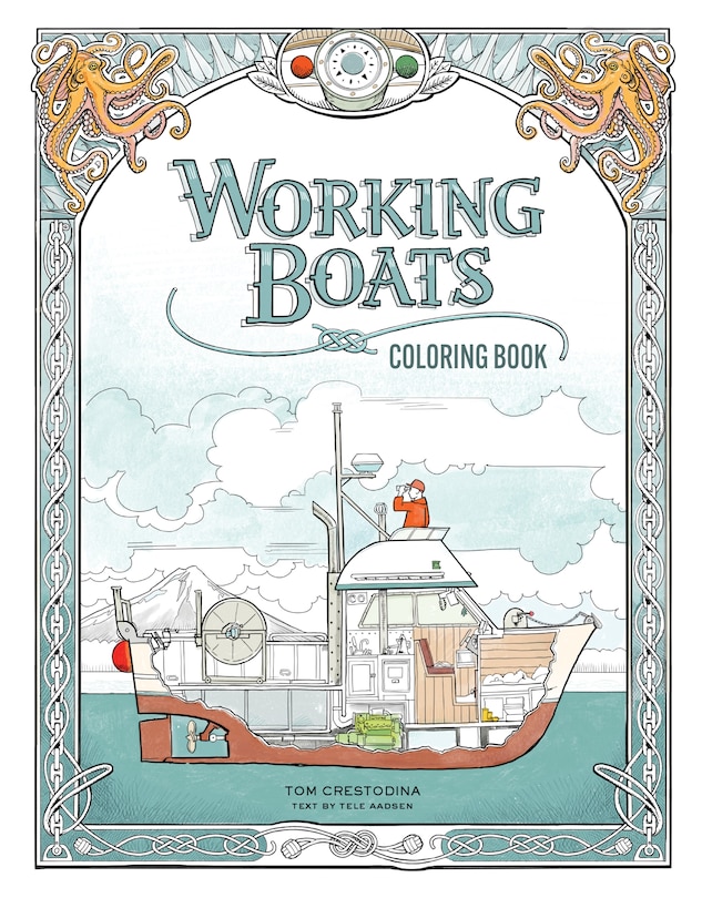 Front cover_Working Boats Coloring Book (Coloring Books for Kids Ages 8-12)