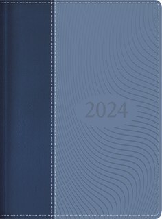 The Treasure of Wisdom - 2024 Executive Agenda - two-toned blue: An executive themed daily journal and appointment book with an inspirational quotation or Bible verse for each day of the year