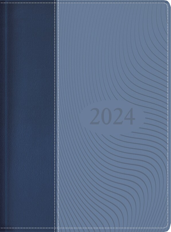 The Treasure of Wisdom - 2024 Executive Agenda - two-toned blue: An executive themed daily journal and appointment book with an inspirational quotation or Bible verse for each day of the year