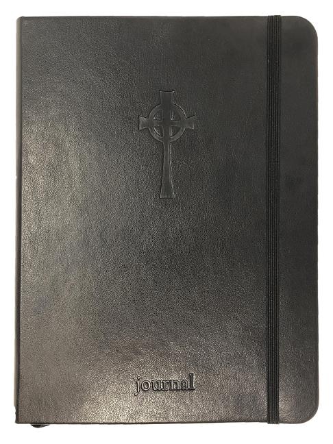 Front cover_The Celtic Cross Essential Journal (Black LeatherLuxe )