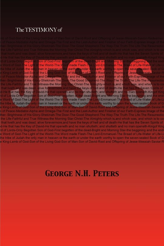 Front cover_THE TESTIMONY OF JESUS