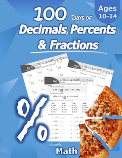 Front cover_Humble Math - 100 Days of Decimals, Percents & Fractions