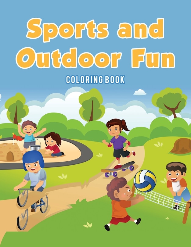 Front cover_Sports and Outdoor Fun Coloring Book