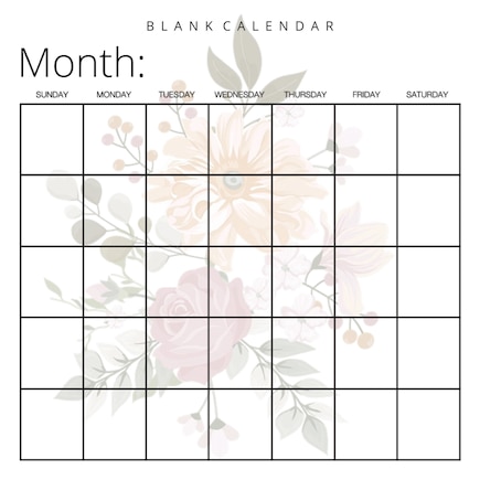 Blank Calendar: Pretty Flowers, Undated Planner For Organizing, Tasks, Goals, Scheduling, Diy Calendar Book