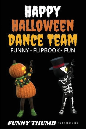 Happy Halloween Dance Team Funny Flipbook: Jack-o-lantern and Skeleton Dancing Animation Flipbook