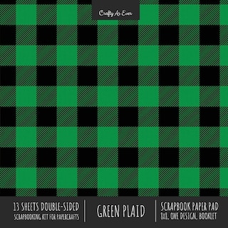 Front cover_Green Plaid Scrapbook Paper Pad 8x8 Decorative Scrapbooking Kit for Cardmaking Gifts, DIY Crafts, Printmaking, Papercrafts, Check Pattern Designer Paper