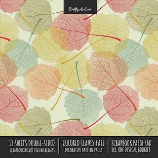 Front cover_Colored Leaves Fall Scrapbook Paper Pad 8x8 Decorative Scrapbooking Kit For Cardmaking Gifts, Diy Crafts, Printmaking, Papercrafts, Seasonal Designer Paper
