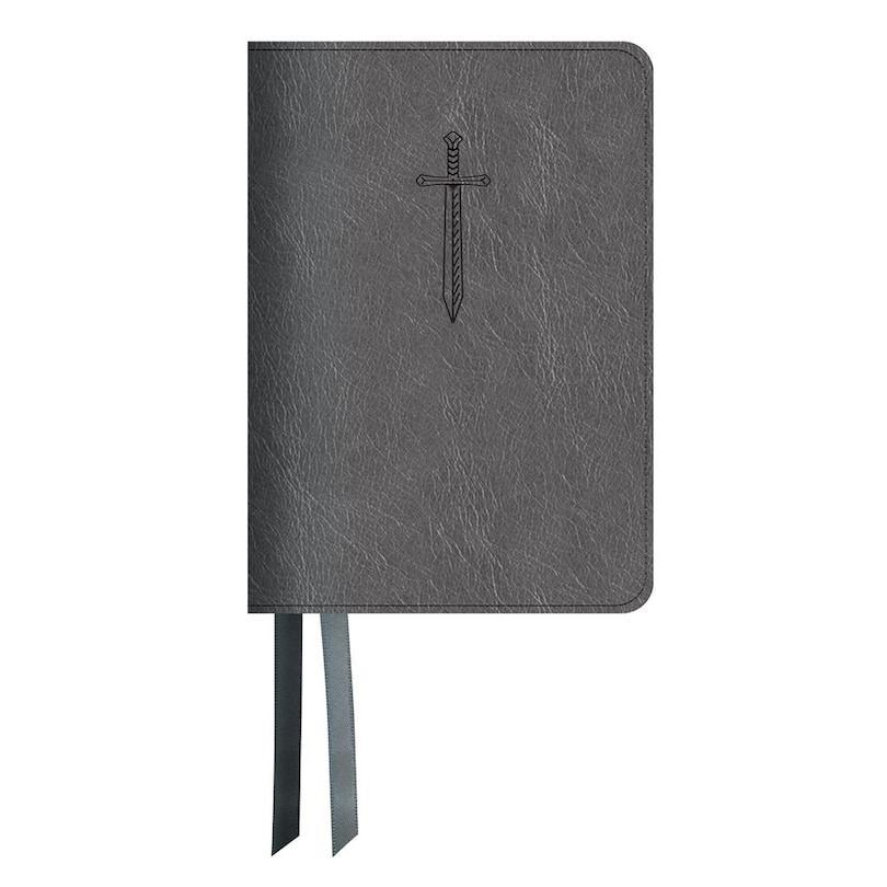 Front cover_LSB Portable Paragraph Reference, Pewter Sword Paste-Down Faux Leather, Red Letter, Indexed