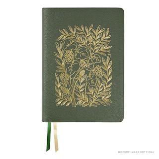 Couverture_LSB, Handy Size, Inside Column Reference, Paste-Down, Forest Green Cowhide, The Master's Vineyard, Red Letter