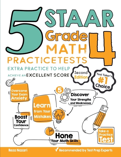 Couverture_5 STAAR Grade 4 Math Practice Tests