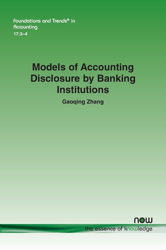 Front cover_Models of Accounting Disclosure by Banking Institutions