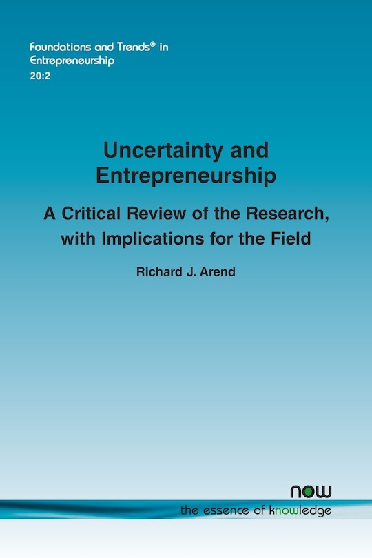 Front cover_Uncertainty and Entrepreneurship