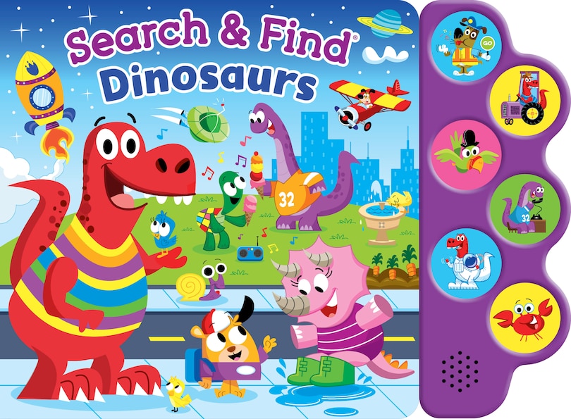 Front cover_Search & Find: Dinosaurs (6-Button Sound Book)