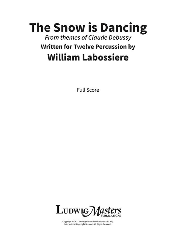 Front cover_The Snow Is Dancing - From Themes Of Debussy